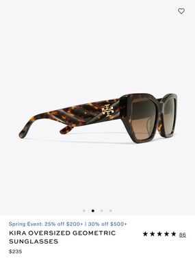 Tory Burch Kira Oversized Sunglasses in Tortoise with Gold Logo